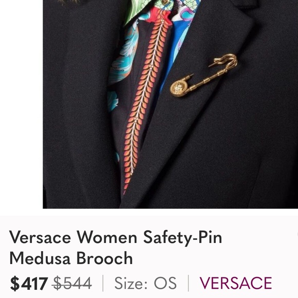 GIANNI VERSACE COUTURE Vintage Skirt & Two Versace Safety Pins - Picture 4 of 14